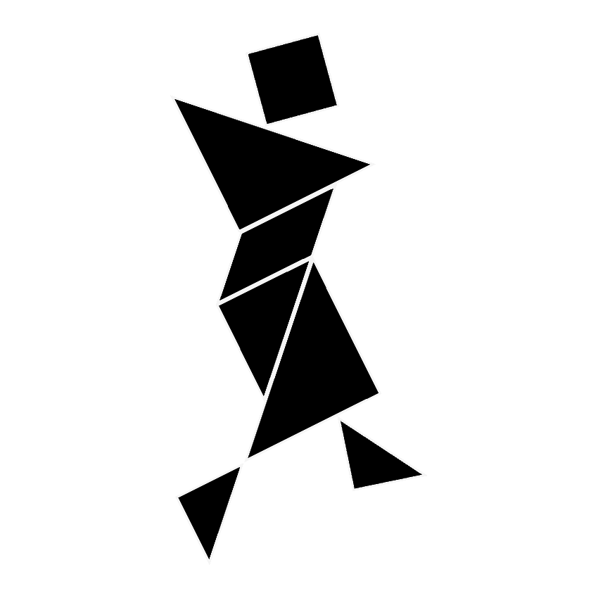 Hombre bailando Tangram Solución