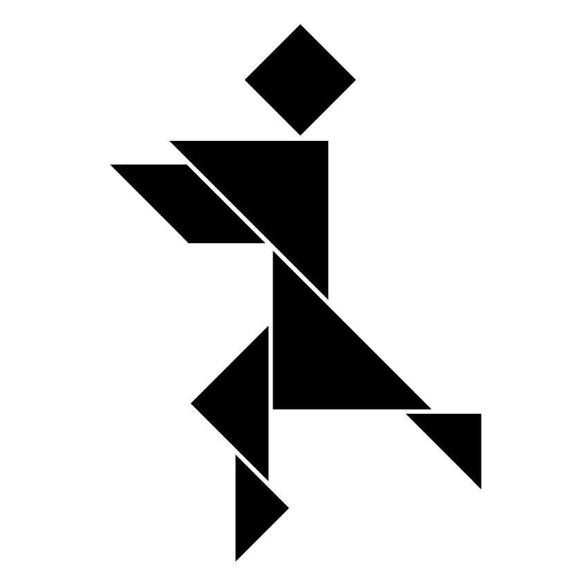 Hombre saltando Tangram Solución
