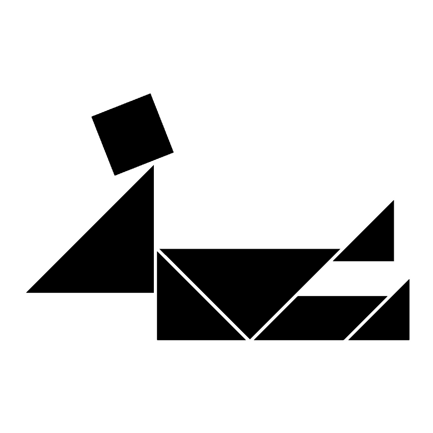 Hombre sentado Tangram Solución