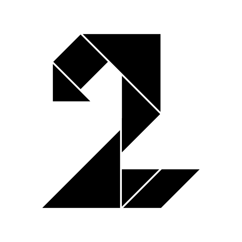 Número Dos Tangram Solución