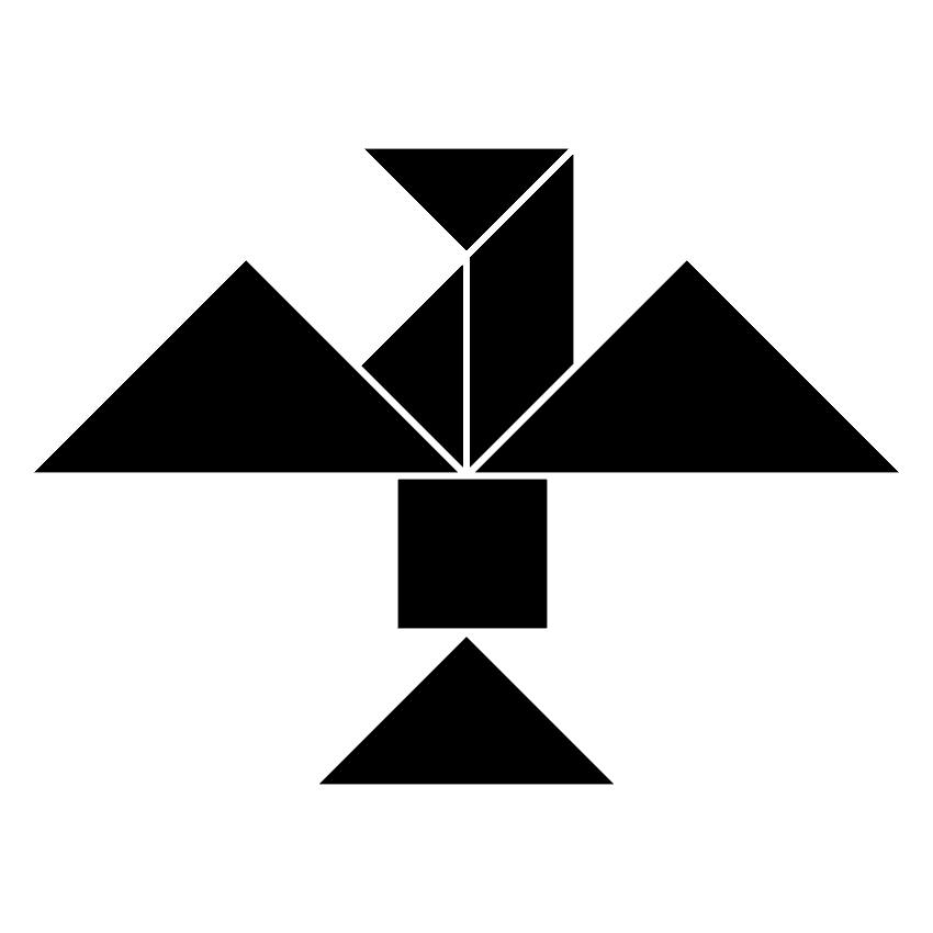 Pájaro Tótem indio Tangram Solución