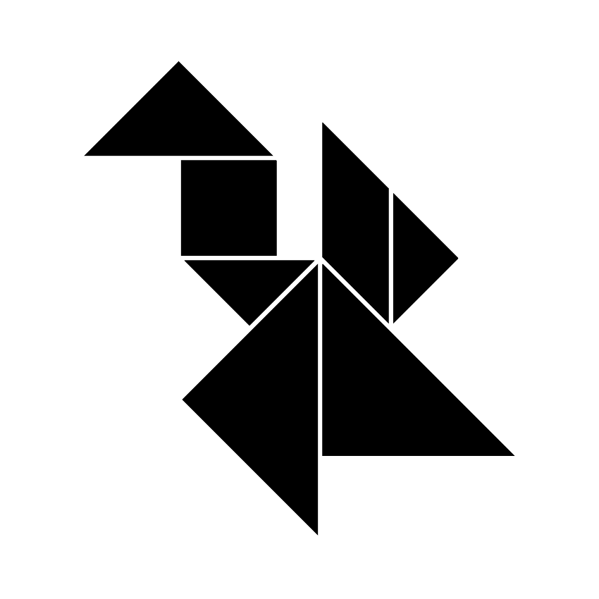 Pájaro Volando Tangram Solución