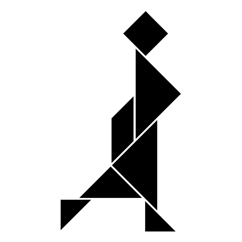 Tangram Mujer Caminando Solución