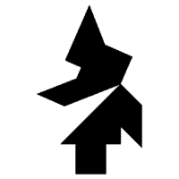 Cabeza de hombre riendo Tangram