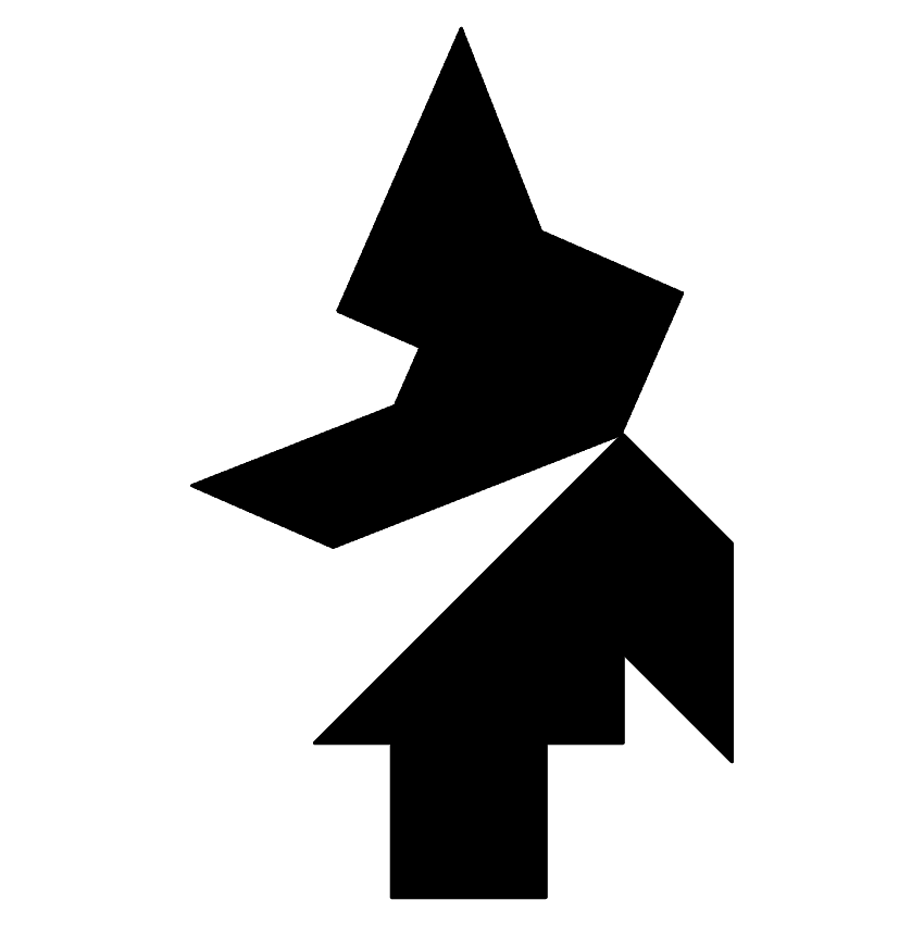 Cabeza de hombre riendo Tangram