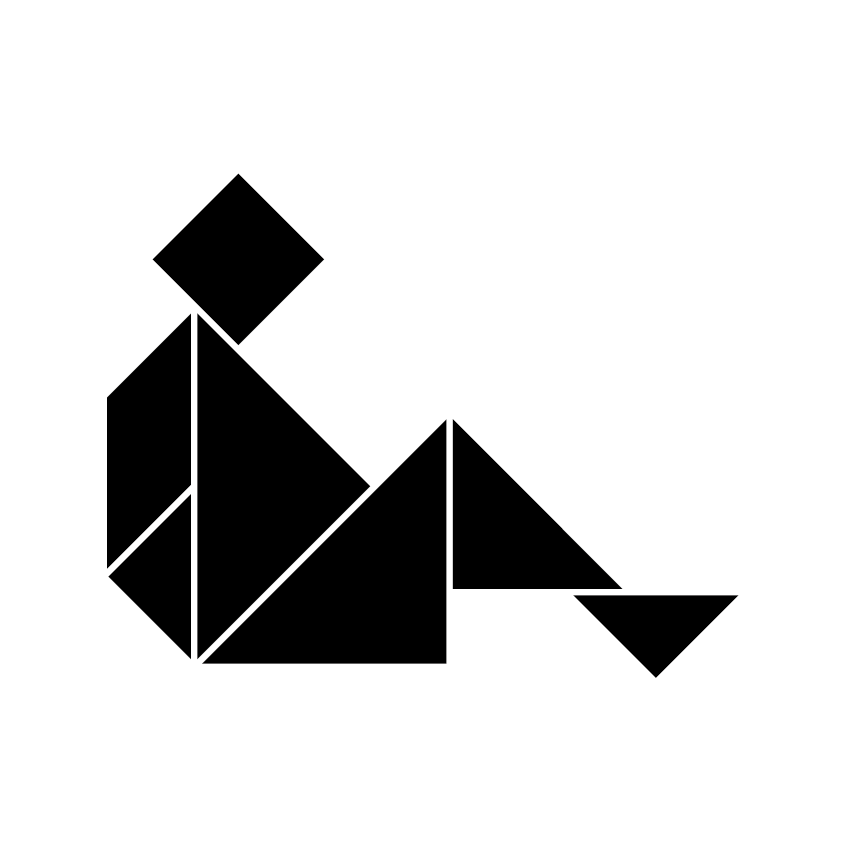 Hombre sentado #2 Tangram Soluciónn