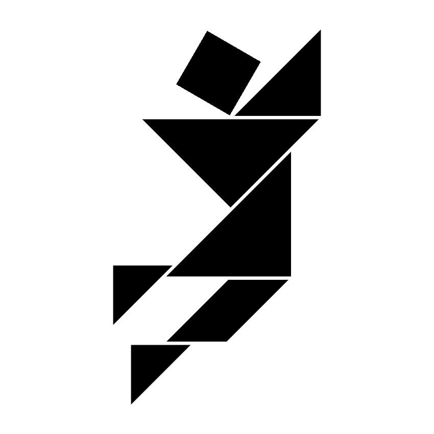 Jugador de boleibol saltando Tangram Solución